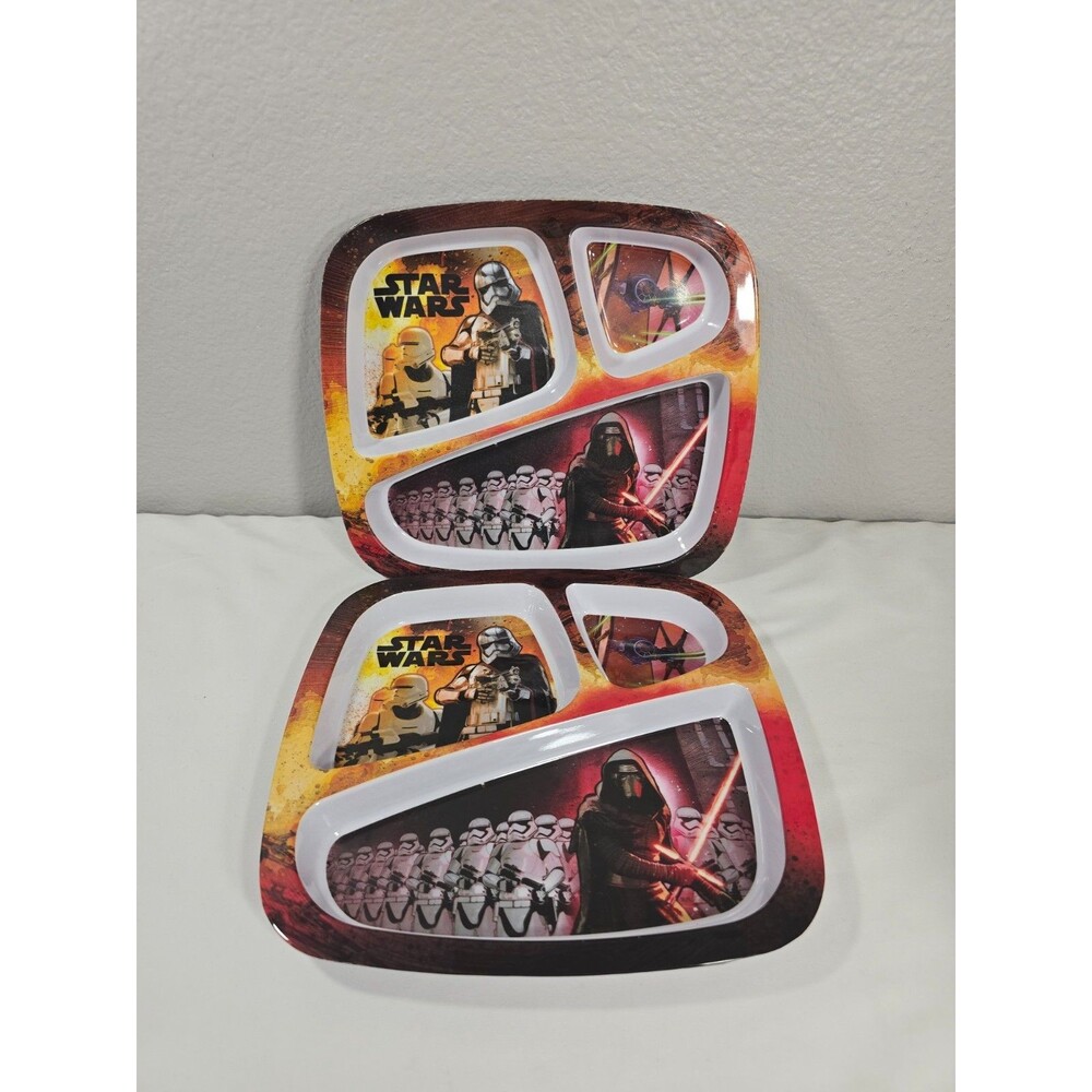Zak! Designs Set of 2 Divided Plates Star Wars Kylo Ren 3 Compartments